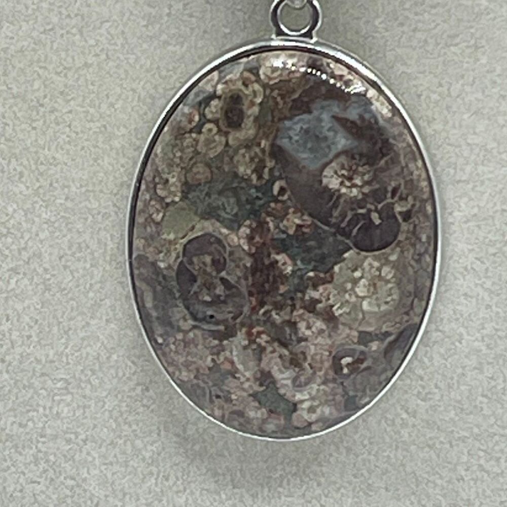 Vintage Maligano Jasper gemstone necklace 26”.